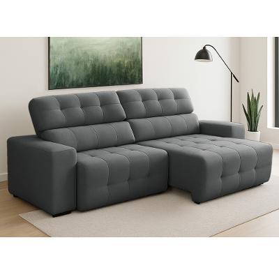 Sofá 3 Lugares Retrátil Reclinável 230cm Veludo Atualle Ferguile