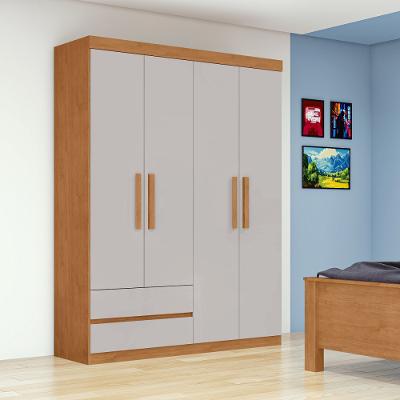 Guarda Roupa Solteiro 4 Portas 2 Gavetas Zeus Lopas
