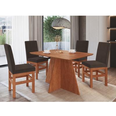 ConjuntoSala de Jantar Mesa 120cm e 4 Cadeiras Joli 150/14 Zamarchi