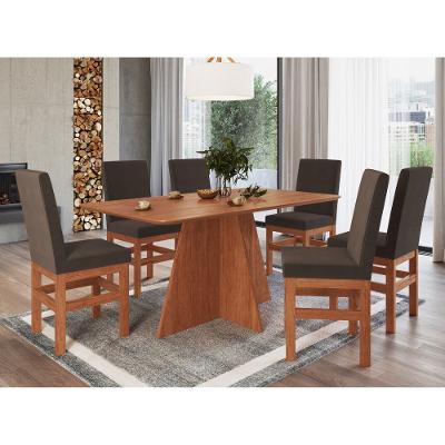 Conjunto Sala de Jantar Mesa 160cm e 6 Cadeiras Joli 147/14 Zamarchi