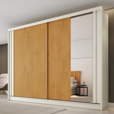 Guarda Roupa Casal Flex com 1 Espelho 2 Portas de Correr Em MDF Monterey Made Marcs