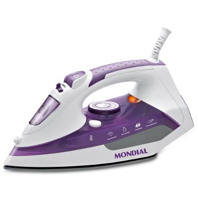 Ferro a Vapor Ceramic Express Mondial Branco e Lilás 1200W F-40
