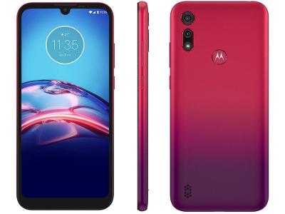 Smartphone Motorola Moto E6S 64GB Vermelho Magenta - 4G Octa-Core 4GB RAM 6,1” Câm. Dupla + Selfie 5MP