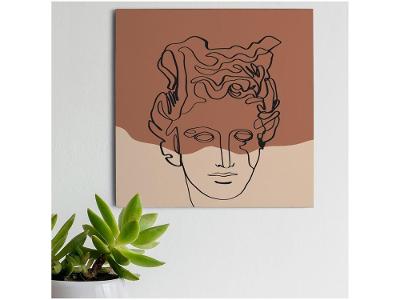 Placa Decorativa MDF Terracota Rosto 20x20cm