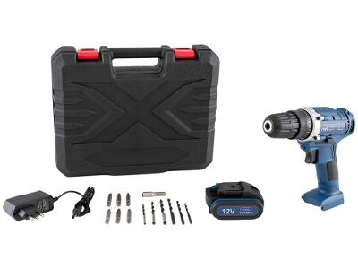 Furadeira e Parafusadeira a Bateria 12V 3/8" com Maleta + 13 Peças Nell