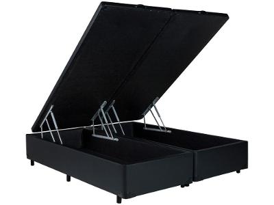 Base Cama Box Queen V-Joy Bipartido com Baú 38x158x198cm Bravus