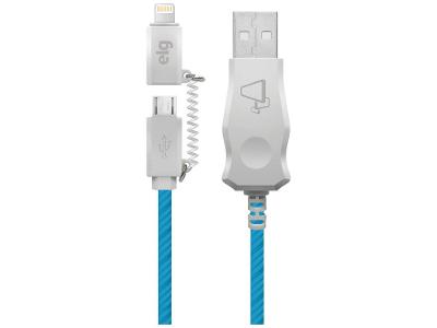 Cabo 2 em 1 Micro USB e Lightning 1m ELG Luminous