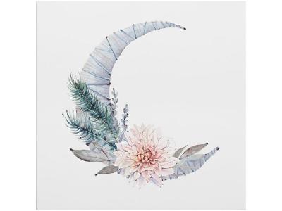 Placa Decorativa MDF Moon Flower 29x29cm