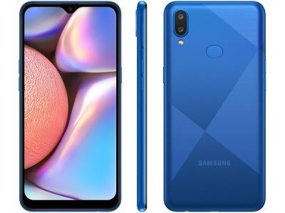 Smartphone Samsung Galaxy A10s 32GB Azul Absurdo - 4G 2GB RAM Tela 6,2” Câm. Dupla + Selfie 8MP