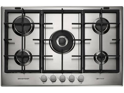 Cooktop 5 Bocas a Gás Natural e GLP Brastemp Inox