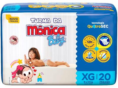 Fralda Turma da Mônica Baby Tam. XG 9 a 13kg 20 Unidades