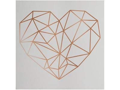 Placa Decorativa MDF Coração Gold 29x29cm