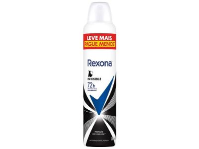 Desodorante Antitranspirante Aerossol Rexona Invisible Feminino 72 Horas 250ml
