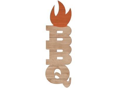 Placa Decorativa MDF Open Bar BBQ 8,5x28cm
