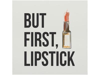 Placa Decorativa MDF First Lipstick 29x29cm