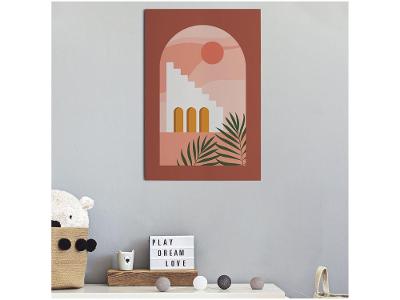 Placa Decorativa MDF Janela Rosa 30x44cm