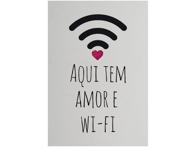 Placa Decorativa MDF Wi-Fi 20x29cm 