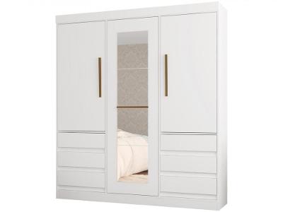 Guarda-roupa Casal com Espelho 3 Portas 6 Gavetas E77020-50