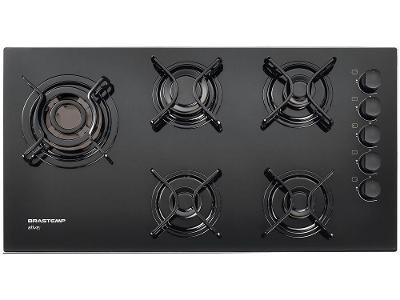 Cooktop 5 Bocas a Gás GLP Brastemp Vidro Temperado