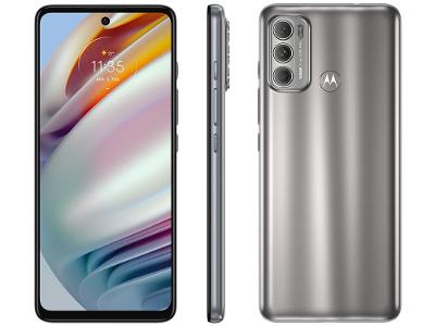 Smartphone Motorola Moto G60 128GB Prata 4G 4GB RAM Tela 6,8” Câm. Tripla + Selfie 32MP