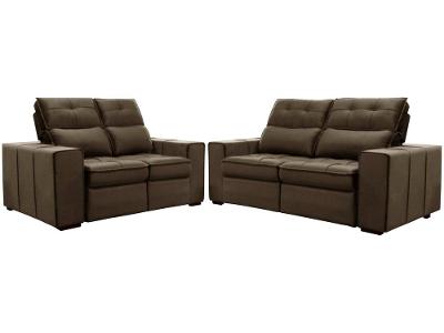 Conjunto de Sofás 2 e 3 Lugares Barsa Gralha Azul