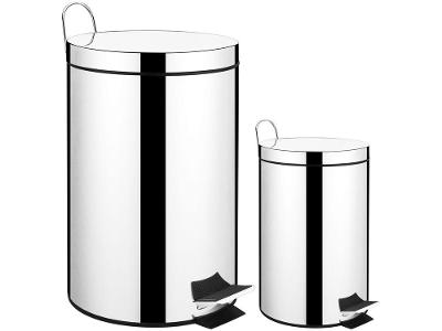 Kit Lixeira Inox para Banheiro com Pedal
