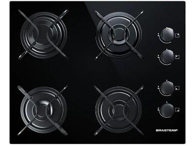Cooktop 4 Bocas Brastemp Preto a Gás GLP