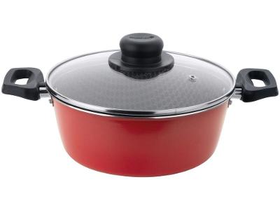 Caçarola Multiflon Antiaderente com Tampa Vermelha 2,8L 22cm Essencial