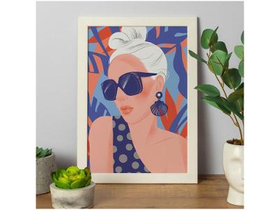 Quadro Decorativo Mulher 25x35cm Design Up Living