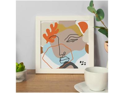 Quadro Decorativo Mid Century Rosto Abstrato