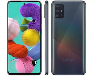 Smartphone Samsung Galaxy A51 128GB Preto 4G 4GB RAM 6,5” Câm. Quádrupla + Câm. Selfie 32MP