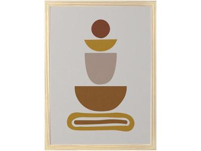 Quadro Decorativo Mid Century Abstrato 34,5x46,5cm