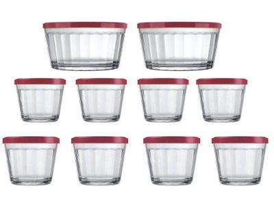 Conjunto de Tigelas de Vidro 10 Peças Copo Americano Tigela Americano
