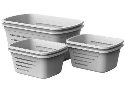 Kit Cestos Organizadores Retangular Branco