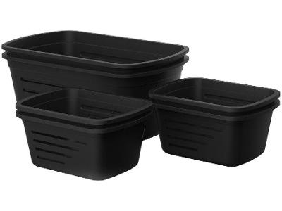 Kit Cestos Organizadores Retangular Preto