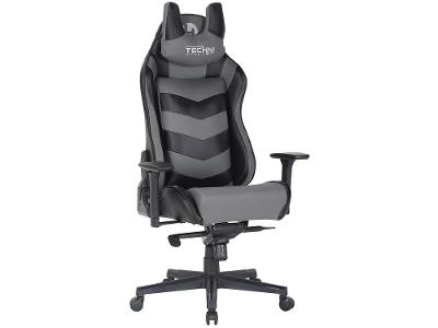 Cadeira Gamer Techni Sport Reclinável Giratória Preta e Cinza TS61