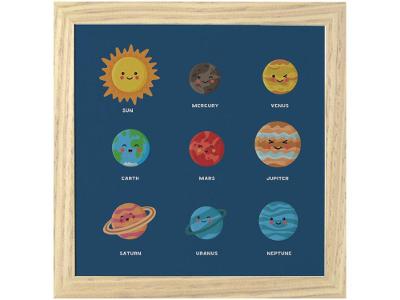 Quadro Decorativo Astronauta Universo 23,5x23,5cm