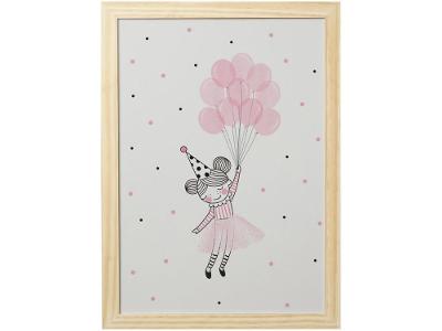 Quadro Decorativo Bailarina Balões 24,5x34,5cm