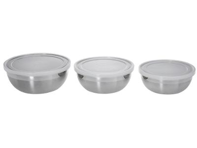 Jogo de Potes de Inox Tramontina com Tampa Redondo Freezinox 3 Peças