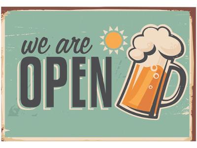 Placa Decorativa MDF Open Bar 20x29cm 