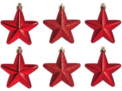 Kit 6 Enfeites para Árvore de Natal Estrela Natal