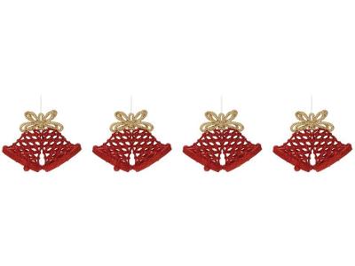 Kit 4 Enfeites para Árvore de Natal Sino 1517827