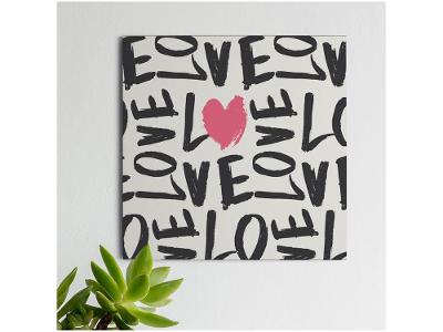 Placa Decorativa MDF Love 20x20cm Design Up Living