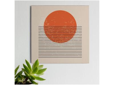 Placa Decorativa MDF Sol Abstrato 20x20cm