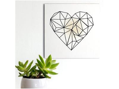 Placa Decorativa MDF Coração 20x20cm 