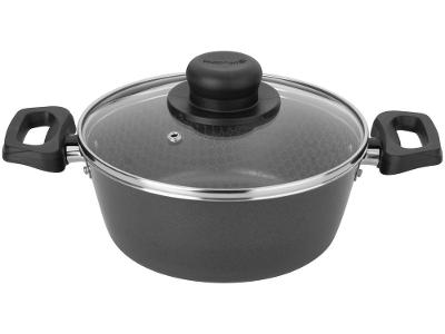 Caçarola Multiflon Antiaderente com Tampa Cinza 3,6L 24cm Essencial
