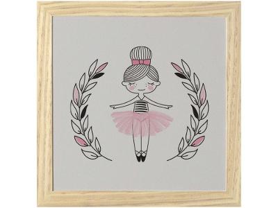 Quadro Decorativo Bailarina 23,5x23,5cm 