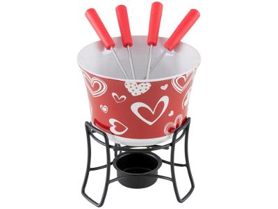 Aparelho de Fondue Cerâmica Brinox Vermelho