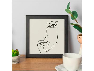 Quadro Decorativo Minimalistas Rosto 24x24cm
