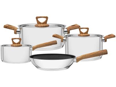 Jogo de Panelas Tramontina Inox Fundo Triplo 4 Peças Brava